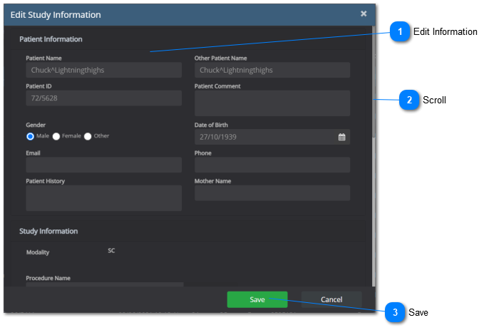 4.1.0. Edit Study Information