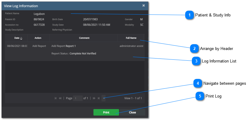 4.3.0. View Log Information